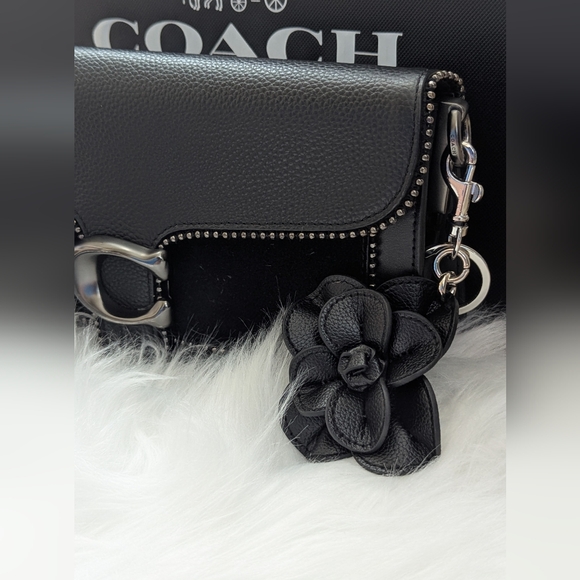 Coach Leather Studded Shoulder Bag – Black - Picture 2 of 14